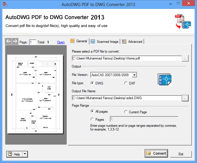 1- AutoGWG PDFin PDF to DWG Converter