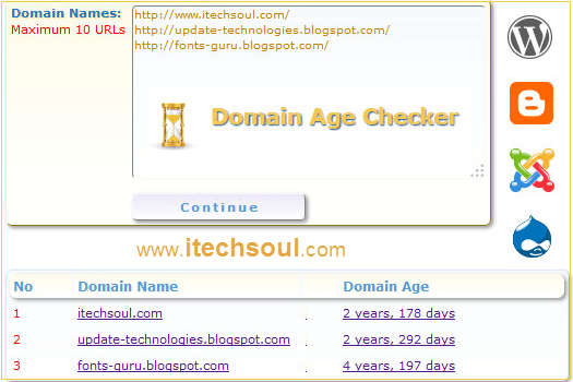 Website or Domain age checker