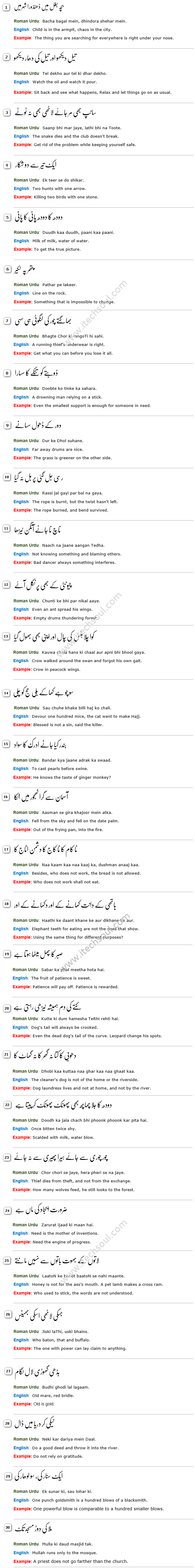 Urdu Proverbs