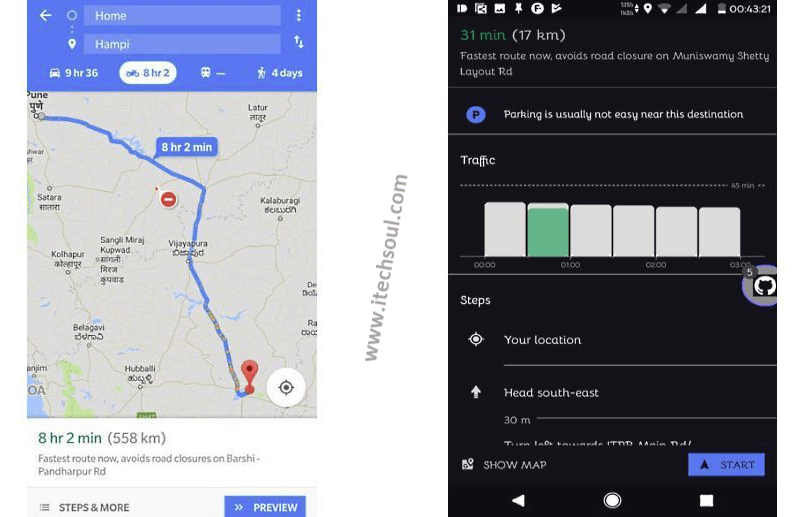 Google Maps Bike Mode