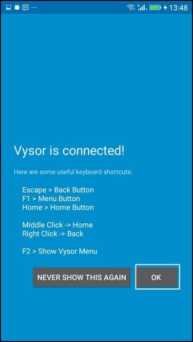 10- vysor is connected