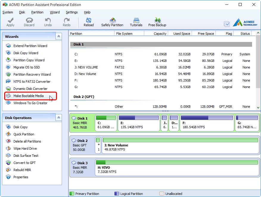aomei partition assistant standard edition 7.0